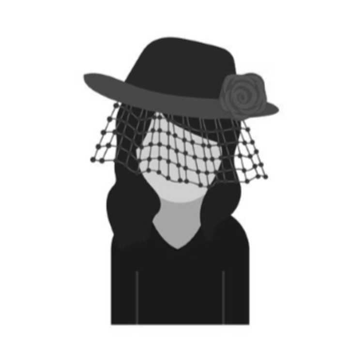 widow in hat